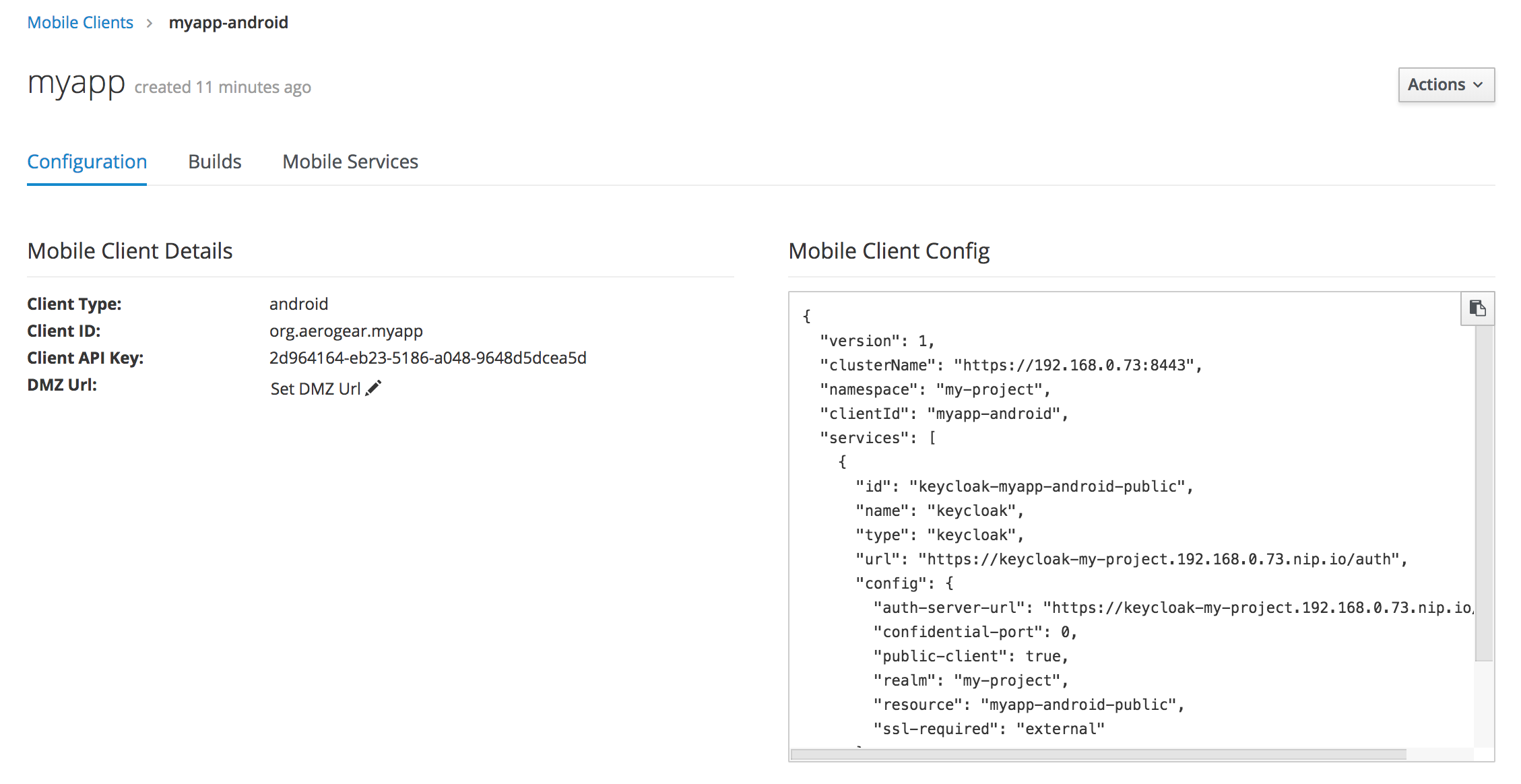 mobile clients configuration